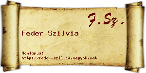 Feder Szilvia névjegykártya